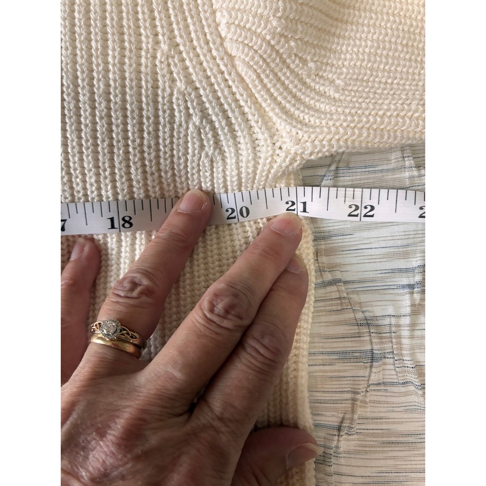 J.Crew Womens Cream Shaker Stitch Turtleneck Sweater Relaxed Fit Pullover Size S - Picture 7 of 14